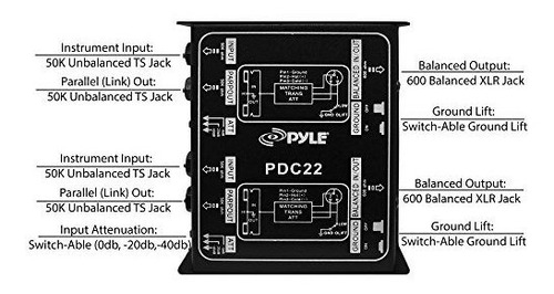 Pdc22 Instrumento 1 4'' Doble Para Estuche Directa No Xlr