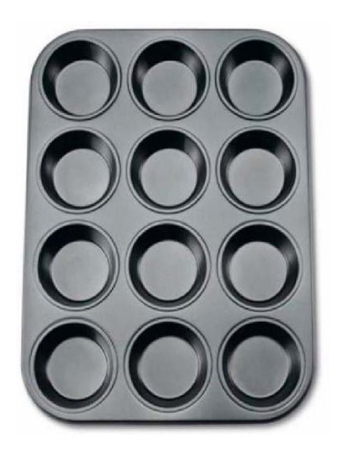 Imagen 3 de 3 de Molde De Teflón Muffins X12 Cupcakes Repostería Antiadherent