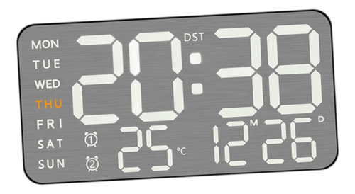 Reloj De Pared Digital Con Indicador De Fecha Y Concha Negra