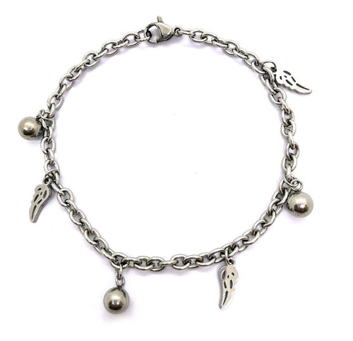 Pulsera Alas Y Bolitas Acero Quirúrgico