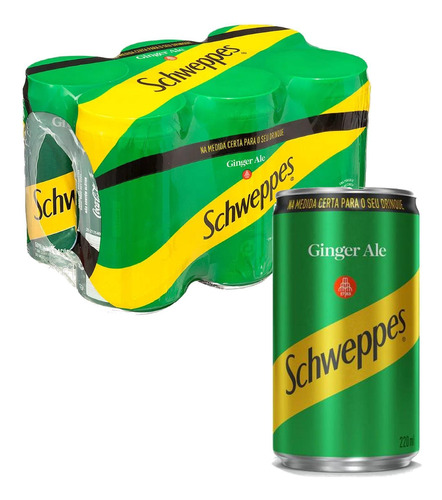 Schweppes Ginger Ale Lata 220ml (6 Latas)