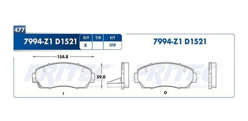 Balata Fritec Cr-v 2.4 2007 2008 2009 2010 2011 2012 2013