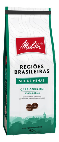 Café Torrado e Moído Sul de Minas Melitta Gourmet Regiões Brasileiras Pacote 250g