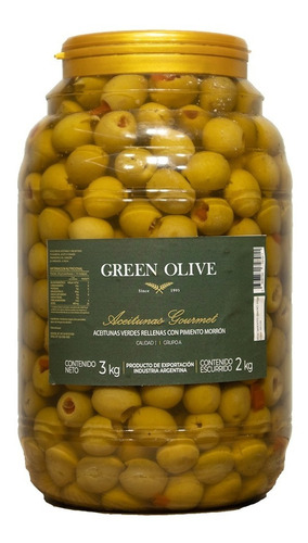 Aceitunas Verdes Rellenas Con Morron Aceite X 2 Kg