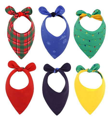 Set De 3 Pañuelos Para Perro Grande Navideño Doble Vista