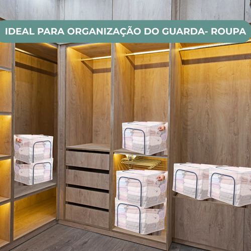 Caixa Organizadora Multiuso 100 Litros Transparente Com Zipe 100 Litros 100 Litros