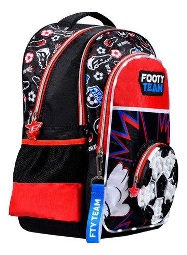 Mochila Espalda Footy Pop It Varon Futbol Luces Pelota