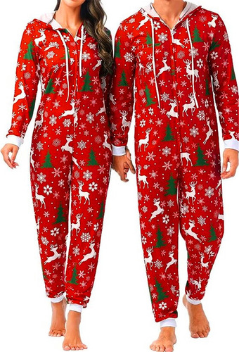 Pijama De Una Pieza De Navidad Familiar Para Parejas