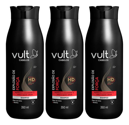 Kit 3 Shampoo Antiqueda Crescimento Explosão De Força Vult