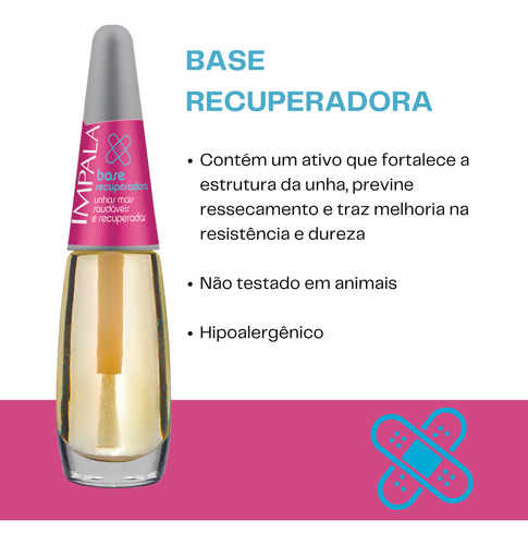 Esmalte Impala 7,5ml Tratamento Unhas Cor Base Recuperadora