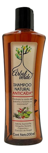 Shampoo Natural Anticaída Árbol Verde Mini 200ml De Romero