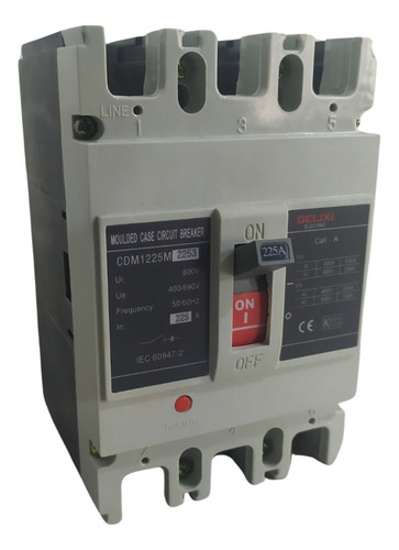 Breaker Trifásico Industrial 252a, 800v Delixi Cdm1225m1253