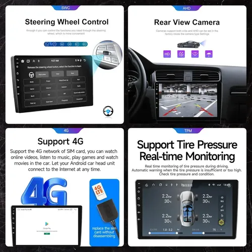 シトロエンC4 ディスプレイオーディオ Android13 CarPlay Autorádio Android 13 2 Din Para Citroën C4 Com Carplay