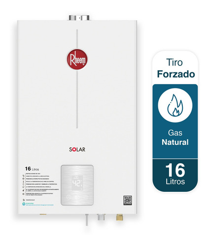 Calentador De Agua 16lt Rheem Gas Natural Tiro Forzado Dig Color Blanco Tipo de gas GN 120V