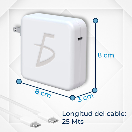 Cargador Laptop Compatible Macbook Pro Air 96w Usb C Color Blanco Ele-Gate