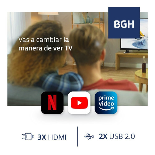 Imagen 7 de 8 de Smart Tv Bgh 32 Pne040257 Hd Led 100-240v