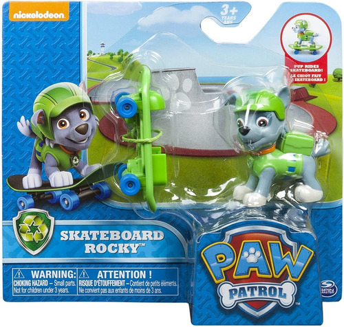 Patrulla Cachorros Canina Paw Patrol Rocky Patineta Oferta