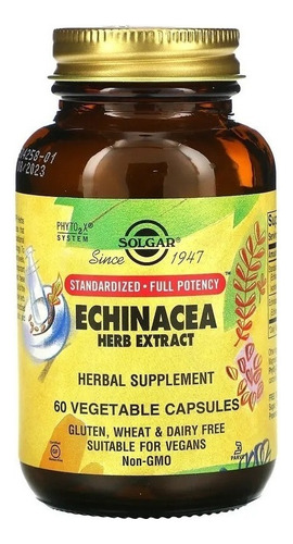 Solgar | Echinacea Herb Extract | 60 Veg Capsules | Usa