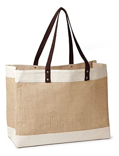 Bolsa Yute Natural Detall Algodon Asa Malla 22  Largo: 17  X