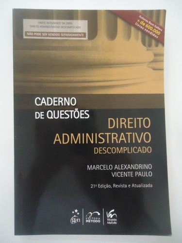 Direito Administrativo Descomplicado - Caderno De Questões