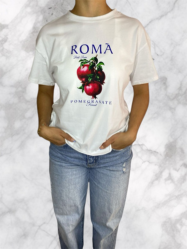 Playera Estampada Granada Oversize Mujer Moda Casual Premium
