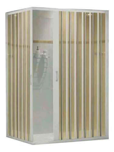 Mampara Plegable Esquinero Pvc En L Ducha 55 X 85  Beige