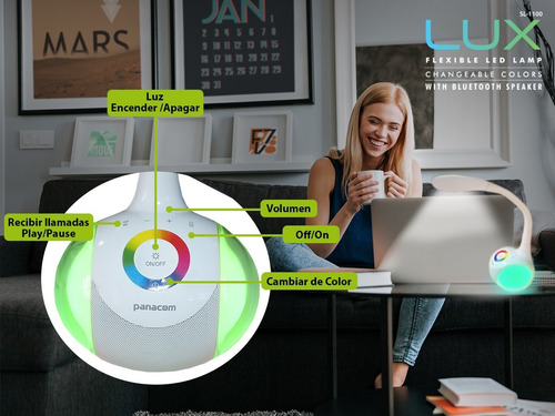 Lampara Escritorio Velador Luces Led Speaker Bluetooth