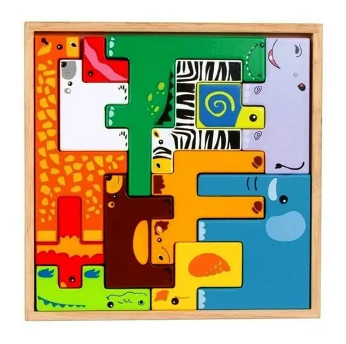 Rompecabezas animales madera hot sale