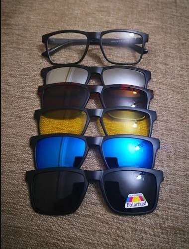 Óculos De Sol Kit 5 Em 1 Oculos Com Frentes Variadas Clip On