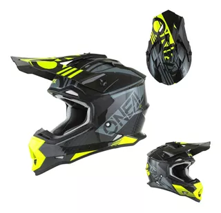 Casco Motocross Enduro Oneal 2 Series Rush V.22 Negro/ Amari