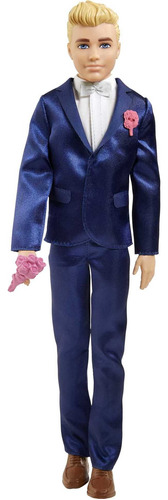 Muñeca Barbie Ken, Novio Rubio De Cuento Con Traje Azul Y 5