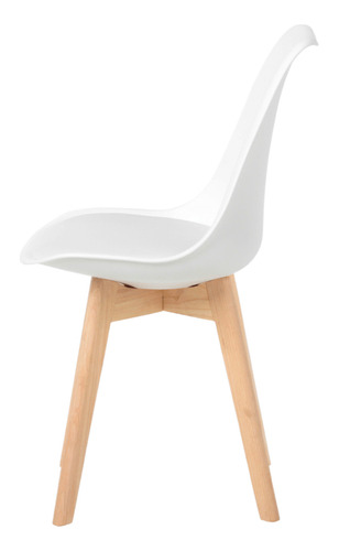 Cadeira Leda - Charles Eames, Saarinen Wood Almofada Branca