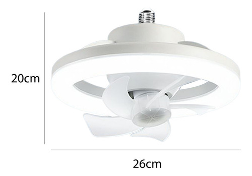 Ventilador De Techo E27 48w Con Luz Led, Ventilador Rojo