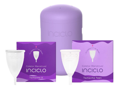 Kit 2 Coletores Menstrual Cápsula Todos Os Tamanhos Inciclo