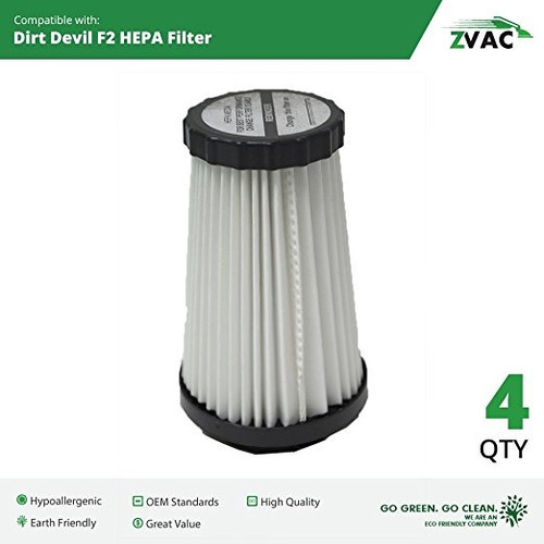 4 Dirt Devil F2 Hepa Filtro Genérico Parte Por Zvac. Reempla