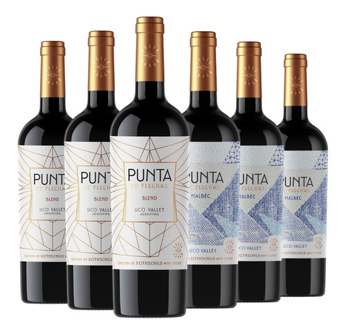 Vino Punta De Flechas Malbec + Blend - Combo X 6 X 750ml.