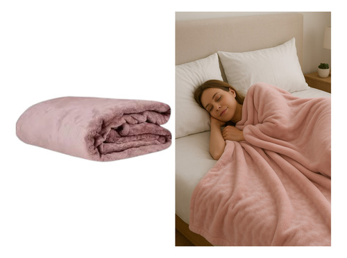 Kit 2 Cobertor Casal Corttex Turim Soft Macio Toque De Seda Liso Rosa