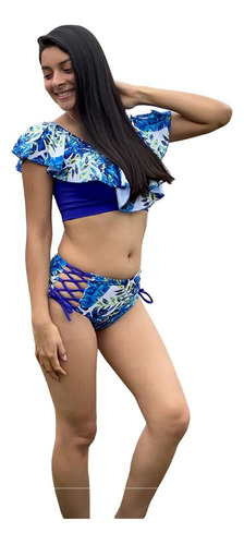 Bikini Rumbera Valentina Paez Azul Gl-48 Color Azul