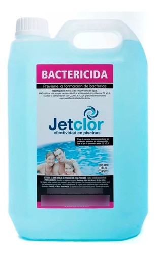 Bactericida Jetclor Por 5 Litros - Para Piscinas Y Piletas