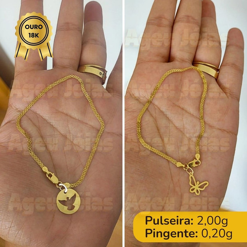 Pulseira Bismark Em Ouro 18k Com Pingentes Personalizados