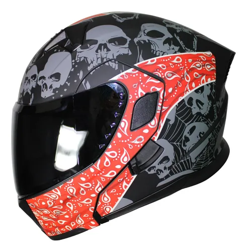 comprar Casco Abatible Half Certificado Dot Con Luz Bandido Red