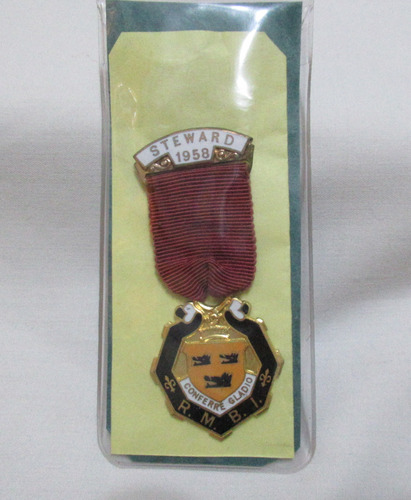 Broche Medalla Insignia Masónica 1958 Royal Masonic B. Inst.