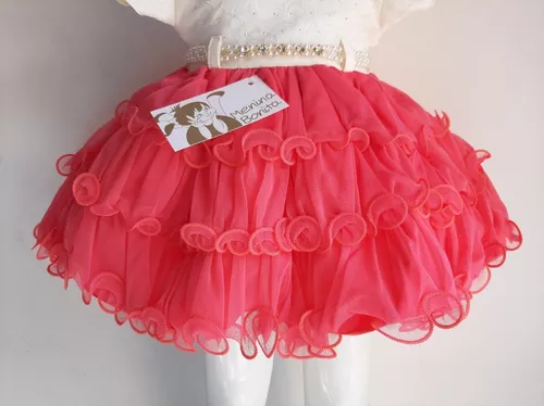 Vestido Bebê Vermelho Renda Princesa Realeza Laço Babados