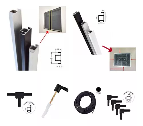 Kit Perfil Alumínio Mosquiteiro Montante A058 1,50m - 2 Und.