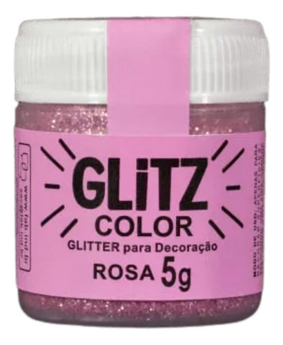 Glitter Glitz Comestível Doces Decoração Confeitaria 5gr Rosa