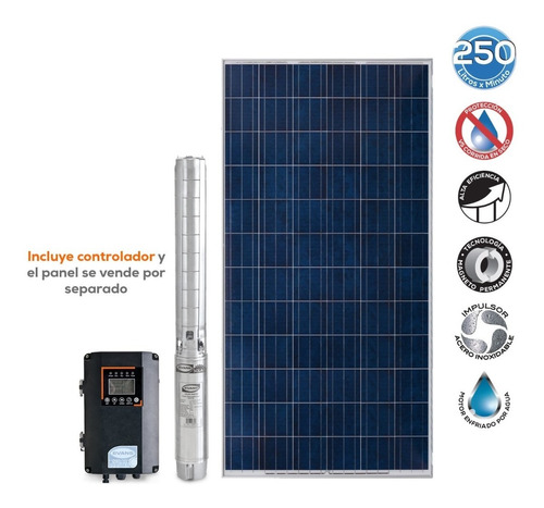 Kit De Bombeo Sumergible Solar 300 Lpm-100 Metros 