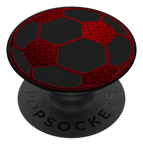 Balon Futbol Rojo Negro Popsockets Intercambiable Popgrip