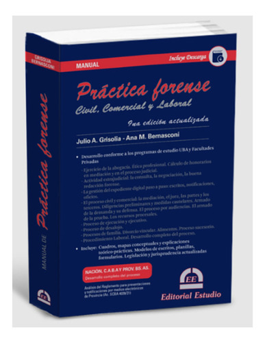 Manual De Práctica Forense - 2022 - 9 Ed - Grisolia, Bernasc