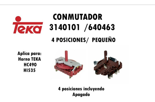 Conmutador Horno Teka 3140101 Original
