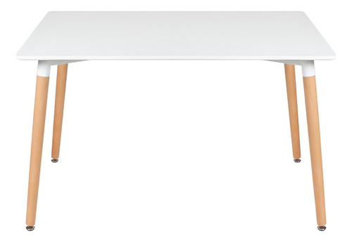 Kit Mesa Jantar Eames Retangular 120 X 80 Cm 4 Cadeiras Dsw Cor da tampa Mesa branco com cadeiras azul petróleo